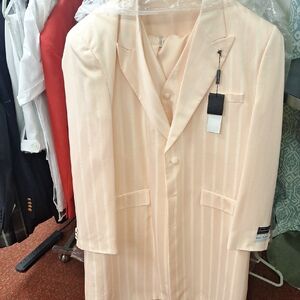 Men's Cream Striped Blazer